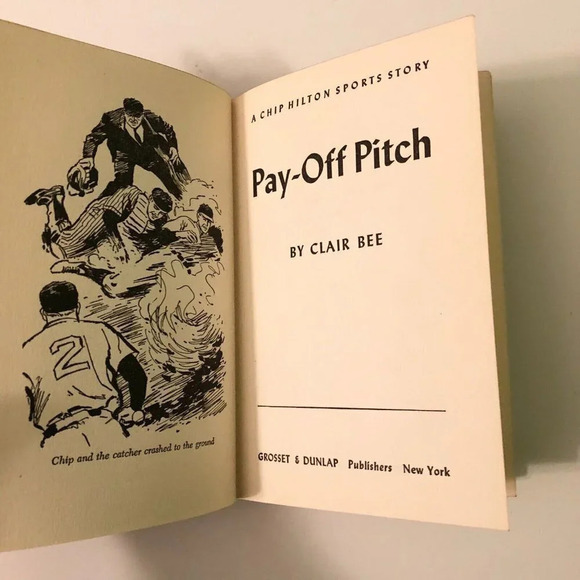 Vintage 1958 Chip Hilton Sports Story Pay Off Pitch  Clair Bee Hardcover Book - Picture 7 of 16